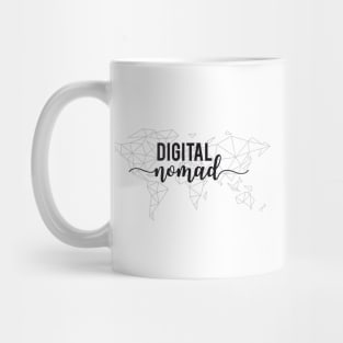 Digital nomad geometric world map Mug